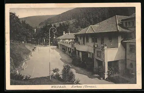 AK Wildbad, Kurhaus mit Terrasse
