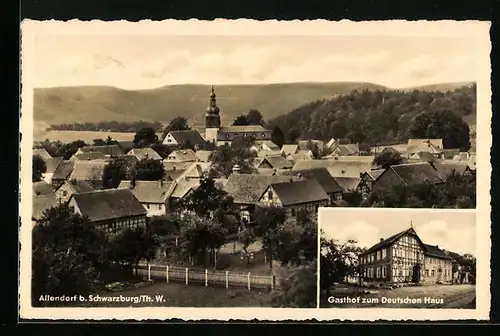 AK Allendorf, Gasthof zum Deutschen Haus, Teilansicht aus der Vogelschau
