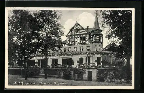 AK Bad Lippspringe, Partie im Arminius-Kurgarten