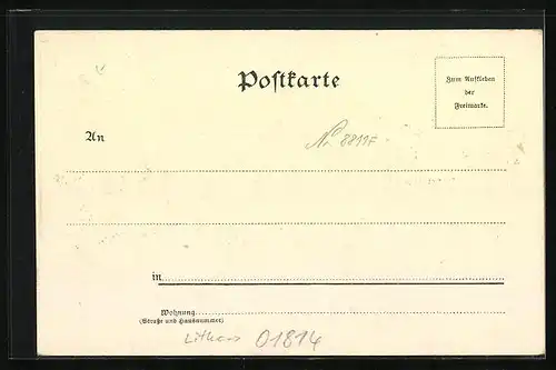 Lithographie Schandau, Flusspartie mit Berglandschaft