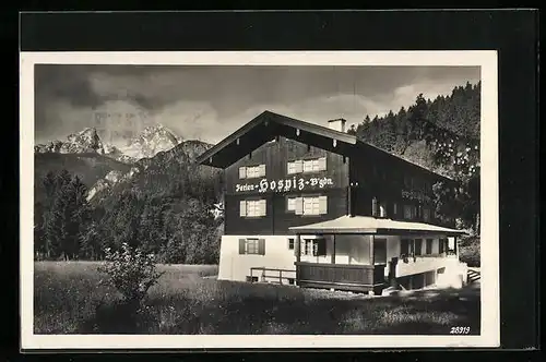 AK Berchtesgaden, Ferienhospiz mit Watzmann