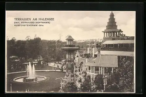AK Halensee, Terrassen am Halensee, Inh.: Bernhard Hoffmann, Kurfürstendamm 124a