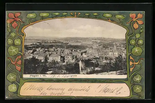AK Hagen i. W., Ortsansicht aus der Vogelschau