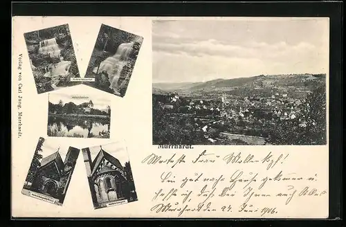 AK Murrhardt, Hinterer Wasserfall, Walterichskirche, Walterichskapelle