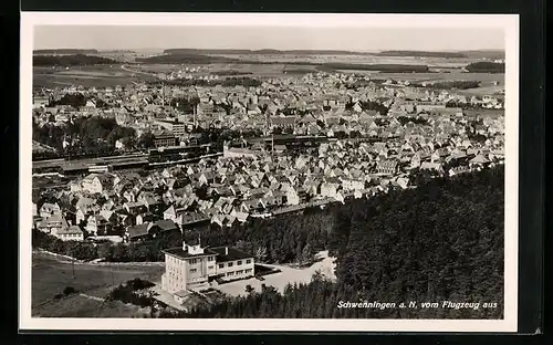 AK Schwenningen a. N., Teilansicht, Fliegeraufnahme