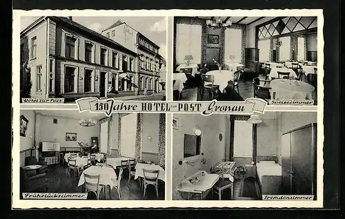 AK Gronau i. W., Hotel zur Post mit Speisezimmer