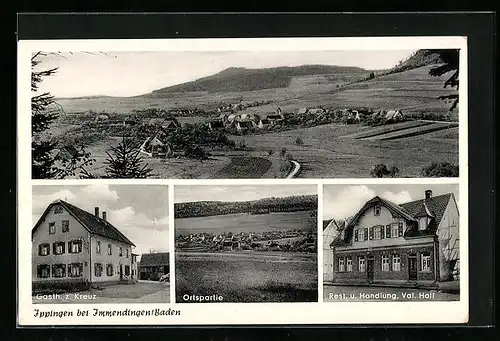 AK Ippingen b. Immendingen, Totalansicht, Gasthaus z. Kreuz