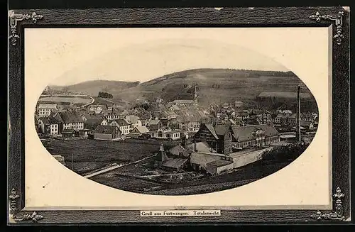 AK Furtwangen, Totalansicht aus der Vogelschau