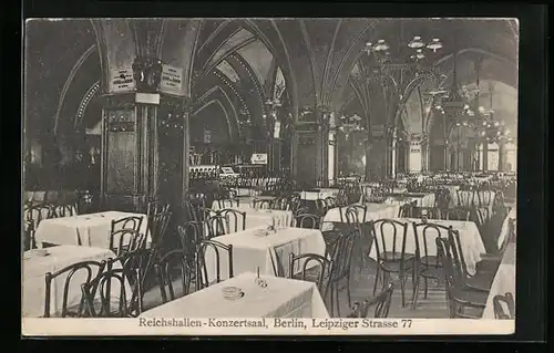 AK Berlin, Reichshallen-Konzertsaal in der Leipziger Strasse 77