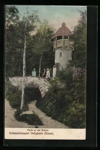 AK Oetigheim /Elmar, Volksschauspiel, Partie an der Brücke