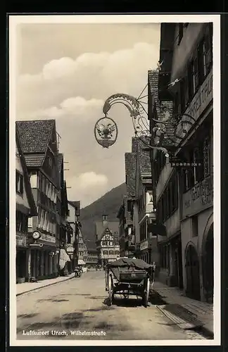 AK Urach, Blick auf die Wilhelmstrasse