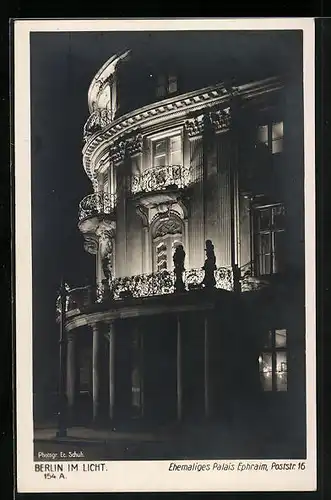 AK Berlin, Ehemaliges Palais Emphraim bei Nacht, Poststr. 16