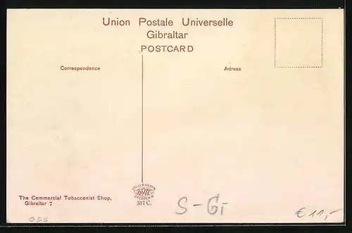 AK Gibraltar, Library Gardens and Queen Victorias Monument