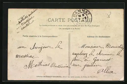 AK Massiac, Vue generale prise de la Route de Saint-Flour