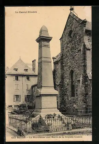 AK Ruines, Le Monument aux Morts de la Grande Guerre