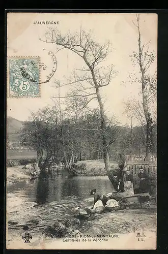 AK Riom-es-Montagne, Les Rives de la Veronne