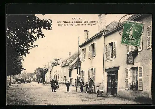 AK Champagnac-les-Mines, Haut du Bourg, Avenue de l`Hopital