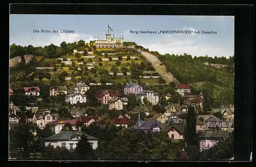 AK Radebeul, Berg-Gasthaus Friedensburg