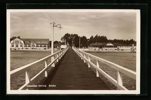 AK Grömitz, Ostseebad, Brücke