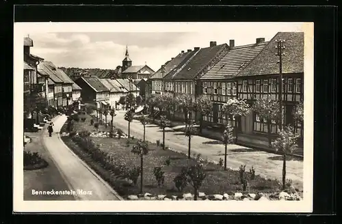 AK Benneckenstein /Harz, Strassenpartie mit Fachwerkhäusern