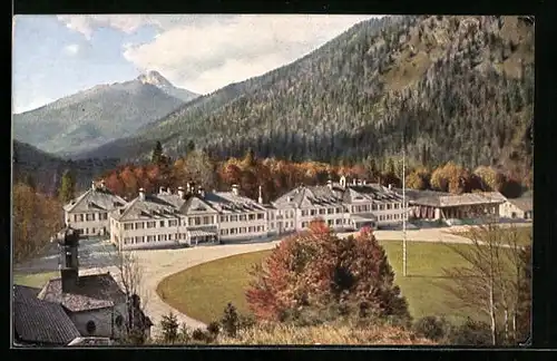 AK Bad-Kreuth, Ortspartie mit Kapelle