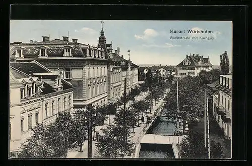 AK Wörishofen, Bachstrasse mit Kurhaus