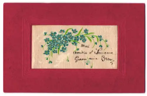 Seiden-AK Ein Strauss Vergissmeinnicht