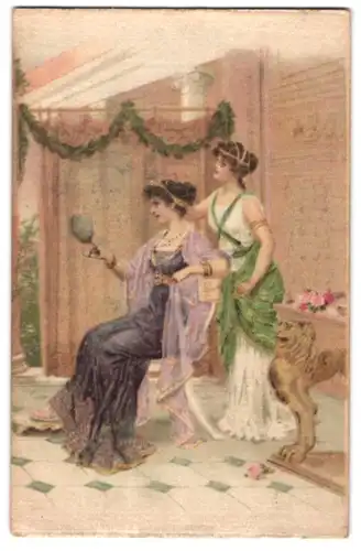 Seiden-AK Damen in der Antike