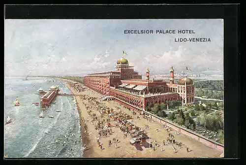 Künstler-AK Lido-Venezia, Excelsior Palace Hotel