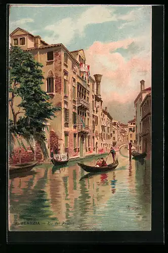 Künstler-AK Venezia, Rio del Pestrin