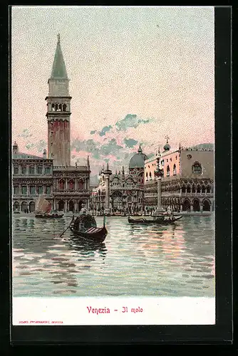 Künstler-AK Venezia, Il molo