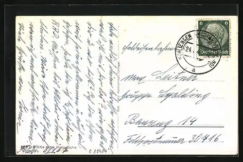 AK Auggen / Baden, Teilansicht mit Kirche