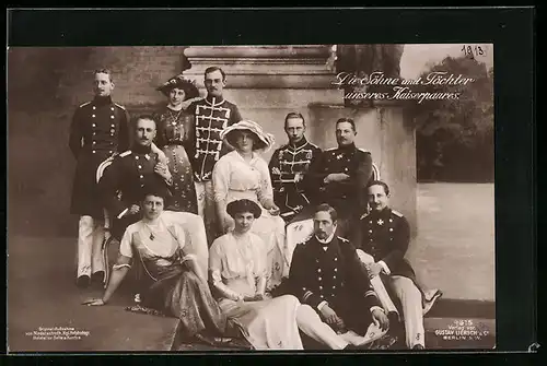 AK Die Söhne und Töchter des Kaiserpaares mit Kronprinz Wilhelm von Preussen