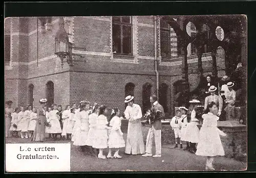 AK Die ersten Gratulanten beim Kronprinzenpaar