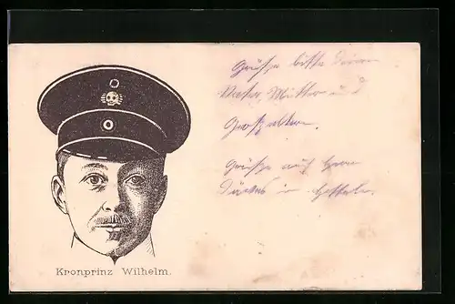 AK Portrait des Kronprinzen Wilhelm von Preussen