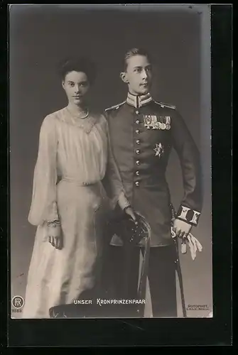AK Portrait des Kronprinzenpaares