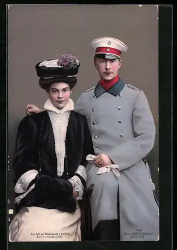 AK Portrait des Kronprinzenpaares