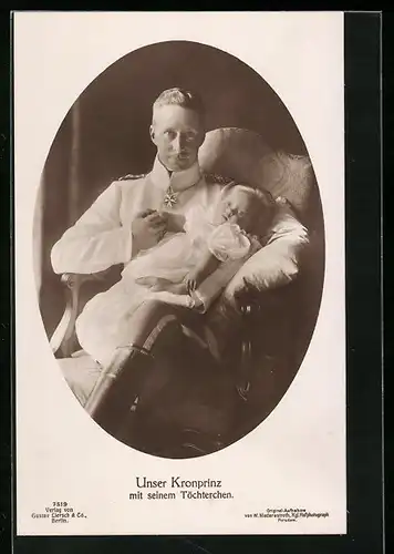 AK Kronprinz Wilhelm von Preussen mit seinem Töchterchen