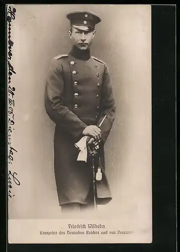 AK Kronprinz Wilhelm von Preussen in Uniform