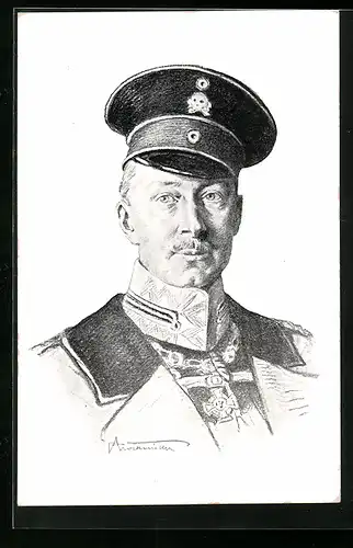 AK Portrait des uniformierten Kronprinzen Wilhelm von Preussen