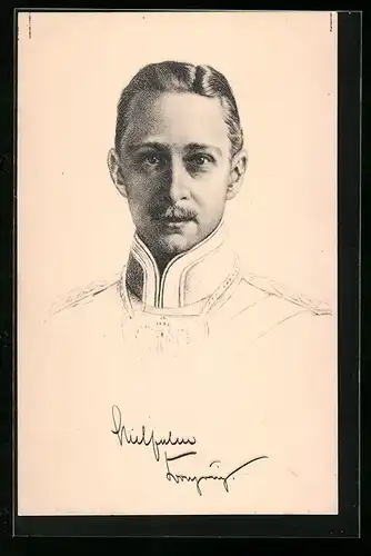 AK Uniformierter Kronprinz Wilhelm von Preussen im Portrait