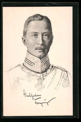 AK Portrait des stattlich uniformierten Kronprinzen Wilhelm von Preussen