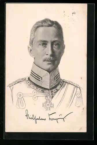 AK Portrait des stattlich uniformierten Kronprinzen Wilhelm von Preussen