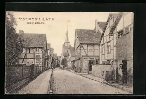 AK Bodenwerder a. d. Weser, Blick in die Kirchstrasse