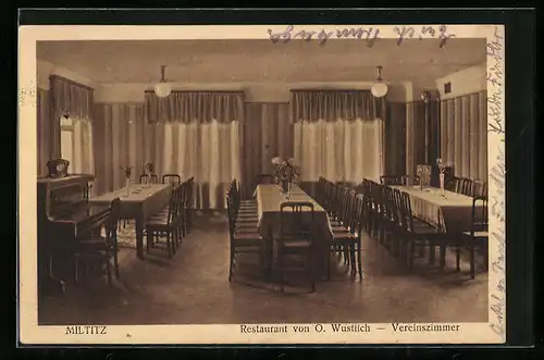 AK Miltitz, Restaurant von O. Wustlich, Vereinszimmer