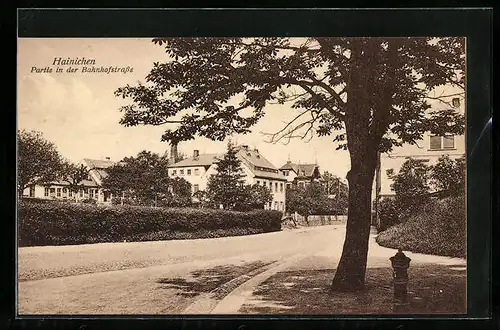 AK Hainichen, Partie in der Bahnhofstrasse