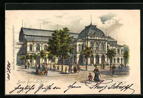 Künstler-AK Friedrich Perlberg: Stuttgart, Gewerbe-Halle