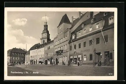 AK Frankenberg i. Sa., Markt mit Apotheke