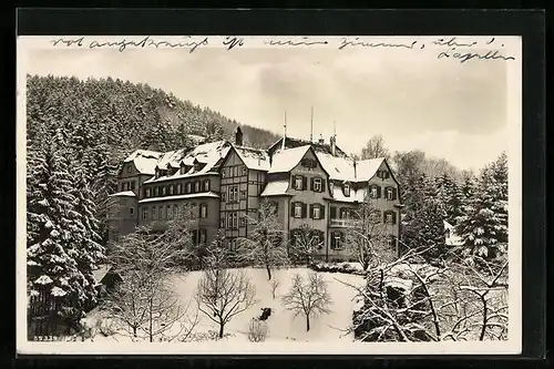 AK Oberachern, Kurhotel Friedrichshöhe im Winter
