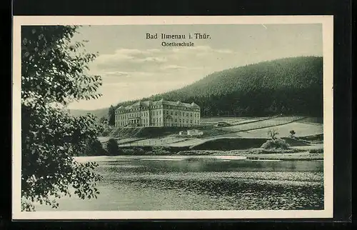 AK Bad Ilmenau i. Thür., Blick zur Goetheschule